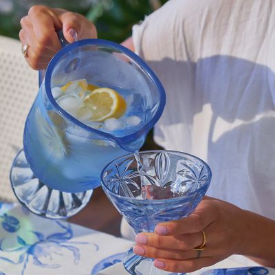 Palm Trees Glass Jugs - Blue