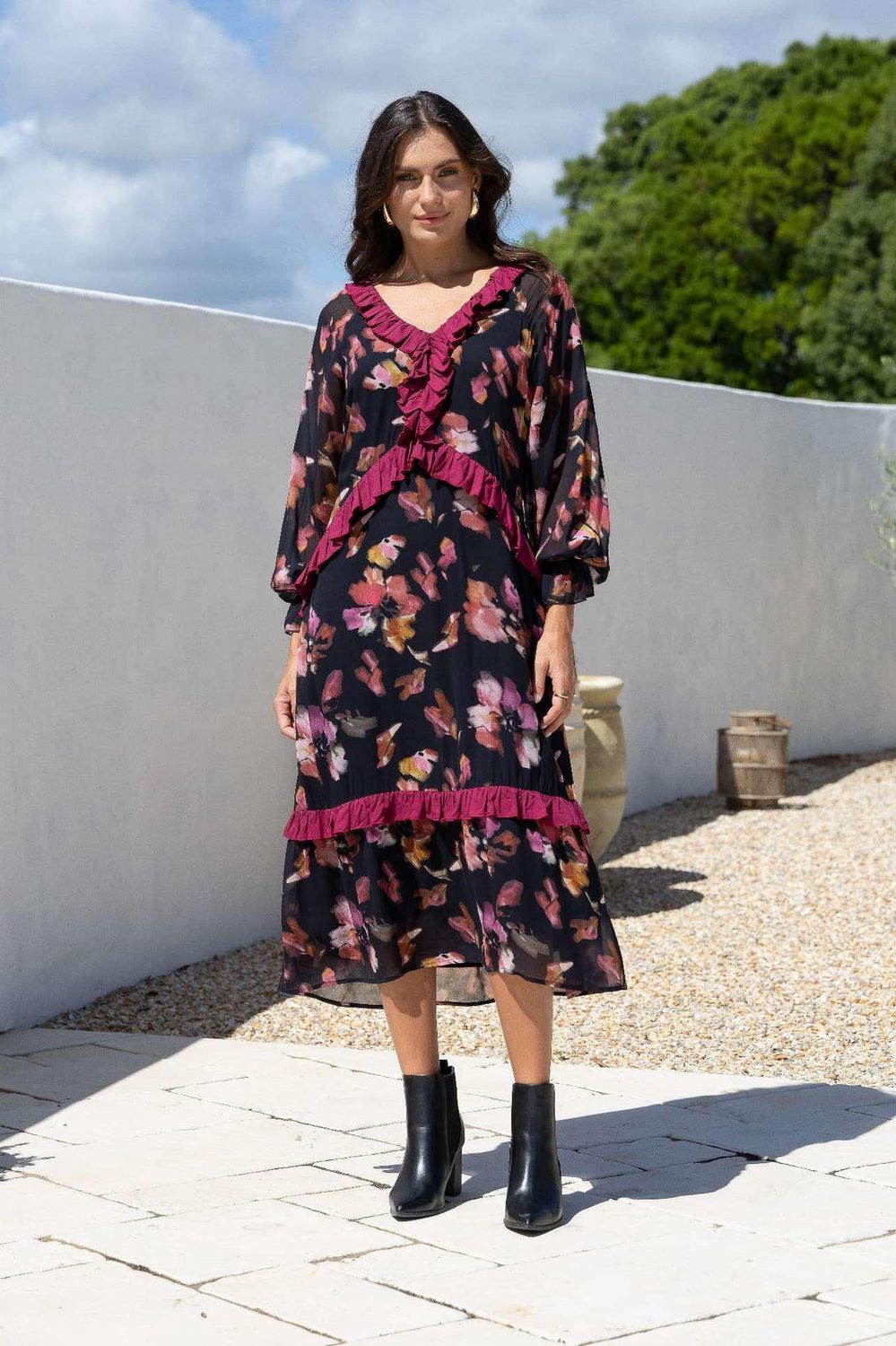Floral Midnight Dress, Size: 8