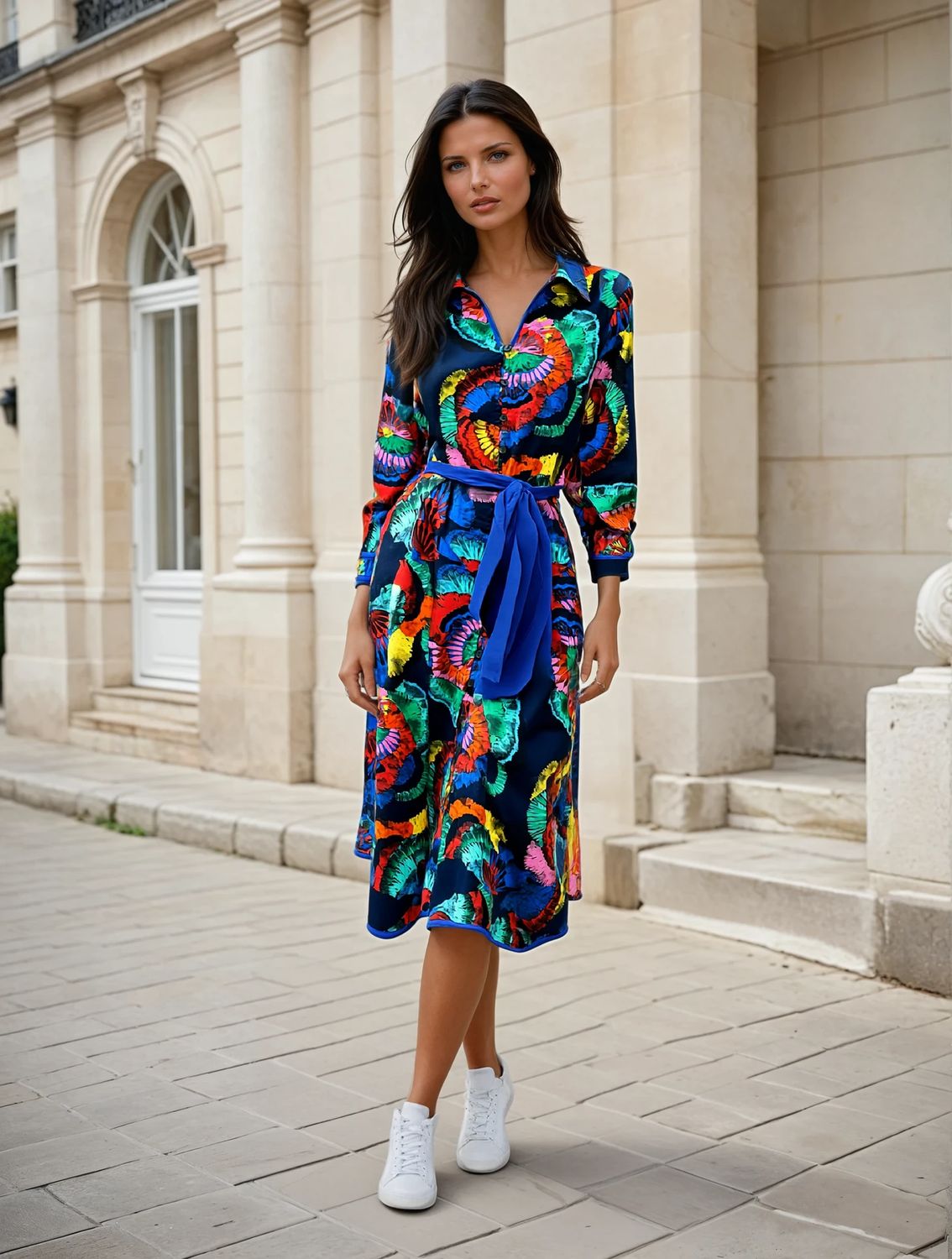 Blue Print Dress, Size: 8