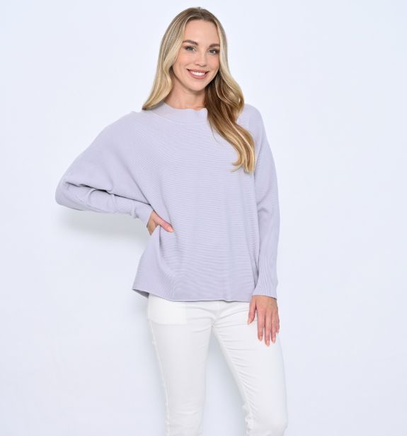 Batwing Ribbed Knit - Lilac, Size: S/M