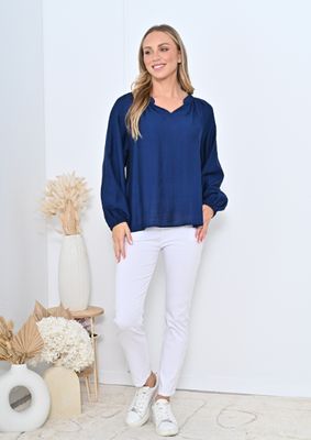 Cora Blouse - Navy