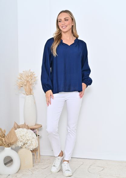 Cora Blouse - Navy, Size: s