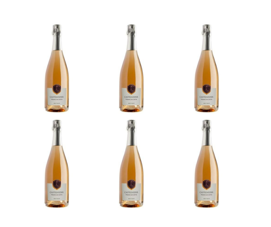 CARTONE DA 6 BOTTIGLIE CASTELVEDER ROSE’, FRANCIACORTA DOCG 100% PINOT NERO - CANTINA CASTELVEDER