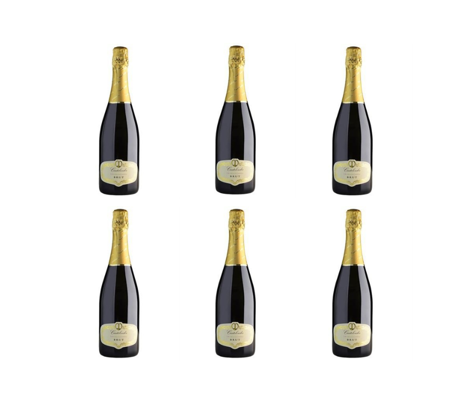 CARTONE DA 6 BOTTIGLIE CASTELVEDER BRUT, FRANCIACORTA DOCG BLAND TRA CHARDONNAY E PINOT - CANTINA CASTELVEDER