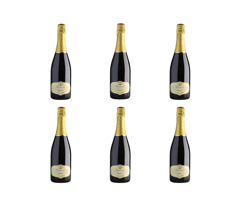 CARTONE DA 6 BOTTIGLIE CASTELVEDER BRUT, FRANCIACORTA DOCG BLAND TRA CHARDONNAY E PINOT - CANTINA CASTELVEDER