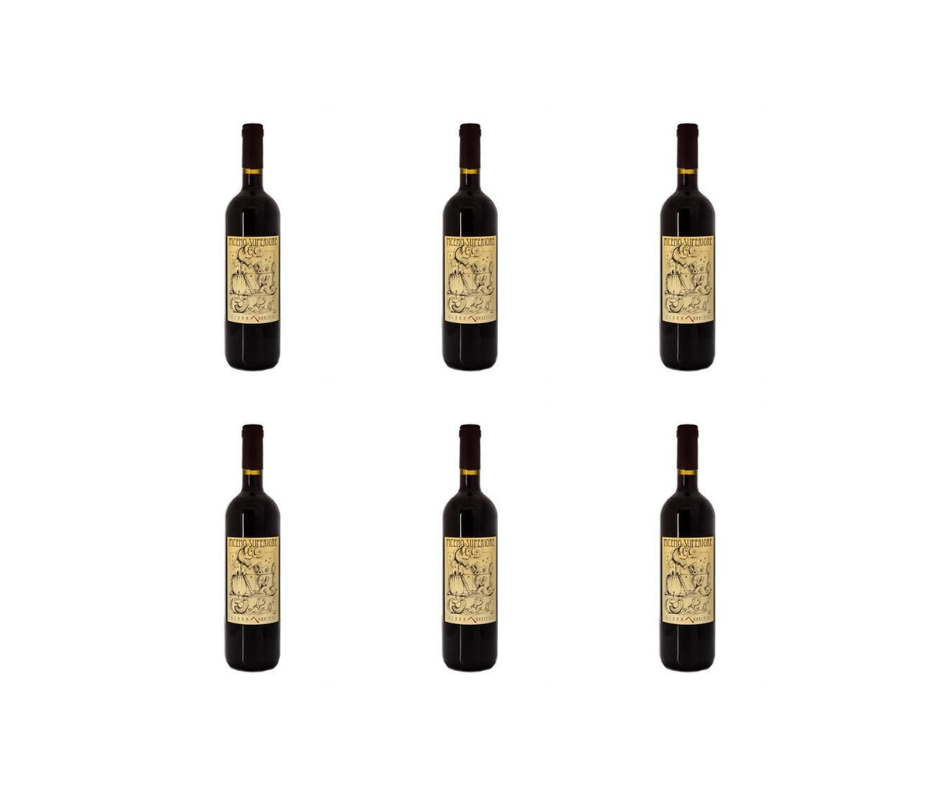 CARTONE DA 6 BOTTIGLIE - ROSSO PICENO SUPERIORE DOC, 80% MONTEPULCIANO 20% SAN GIOVESE - CANTINA CLARA MARCELLI