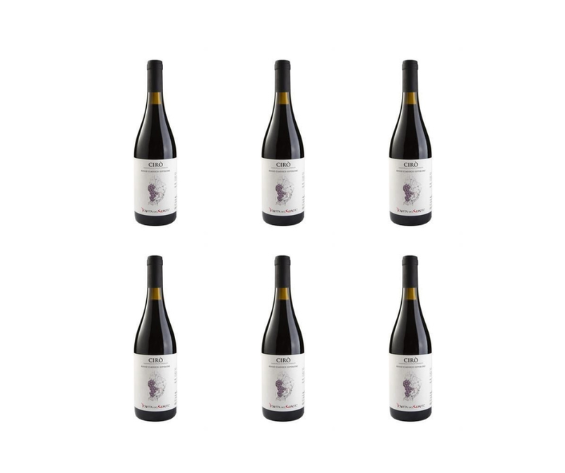 CARTONE DA 6 BOTTIGLIE - CIRO’ CLASSICO SUPERIORE ROSSO, CIRO’ DOC 100%GAGLIOPPO - TENUTA DEL CONTE