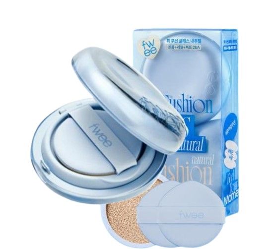 fwee CUSHION GLASS NATURAL REFILL + PUFF SET