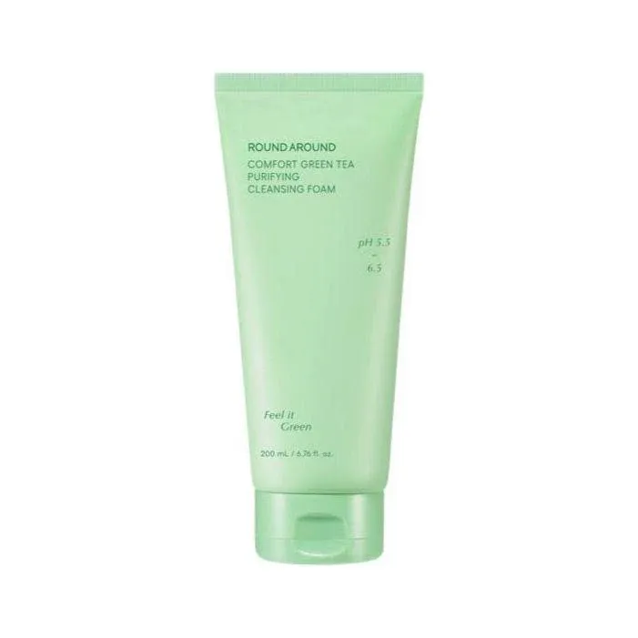Round around comfort green tea purifying cleansing foam 200ml
