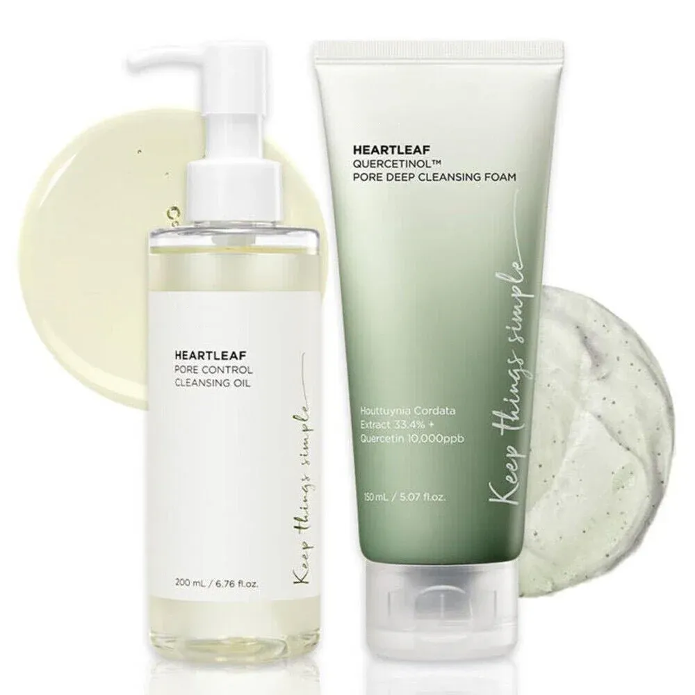 Anua Double Cleansing Duo Heartleaf+BHA Cleansing Oil 200ml + Foam 150ml