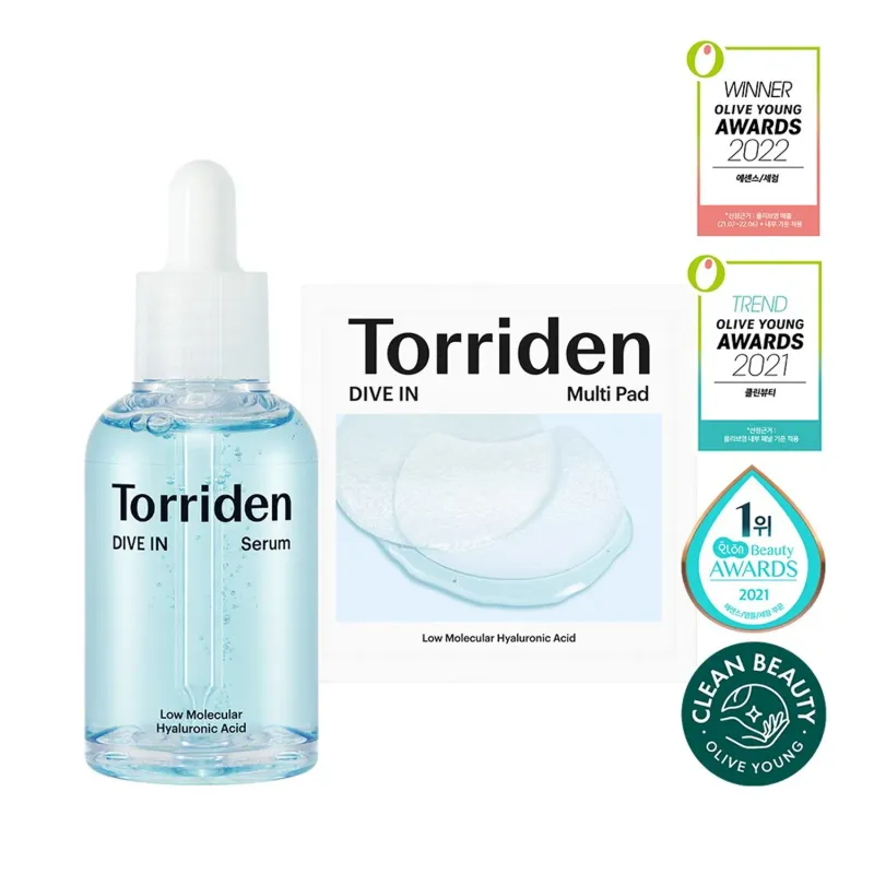 Torriden Dive In Serum 50ml + Dive In Multi pad 10ea pack