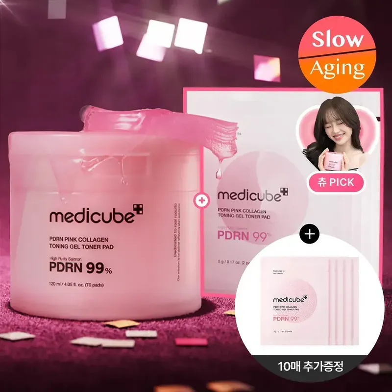 Medicube PDRN Pink Collagen Toning Gel Toner Pad 120ml 80pads