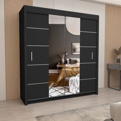 OSLO Sliding Door Wardrobe 150cm/180cm/203cm/250cm (4 Colours)