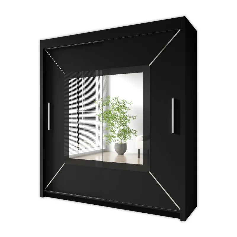 VENICE Mirror Sliding Door Wardrobe 150cm/180cm/203cm (4 Colours)