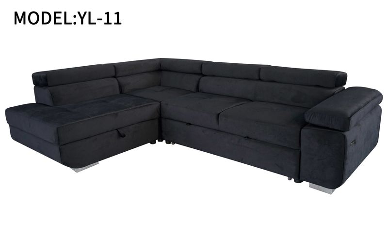 Artic Corner Grey Left and Right Arm Sofa Bed With Storage