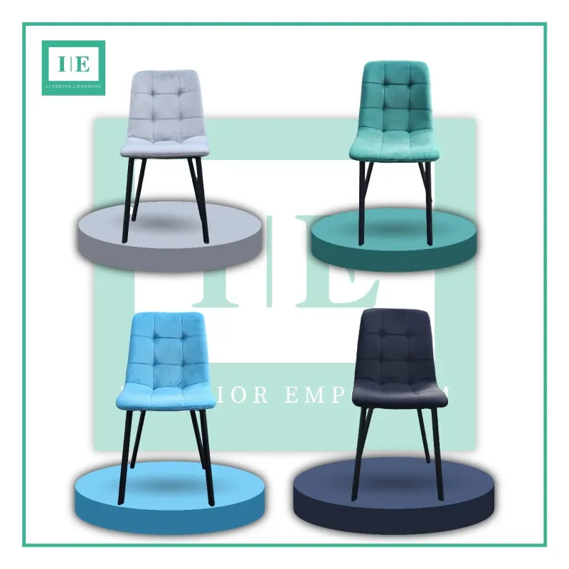 Set of Ava Design Velvet Dining Chairs – Modern Velvet Upholstery with Metal Legs – Available in 4 Colors – Set of 2 or 4