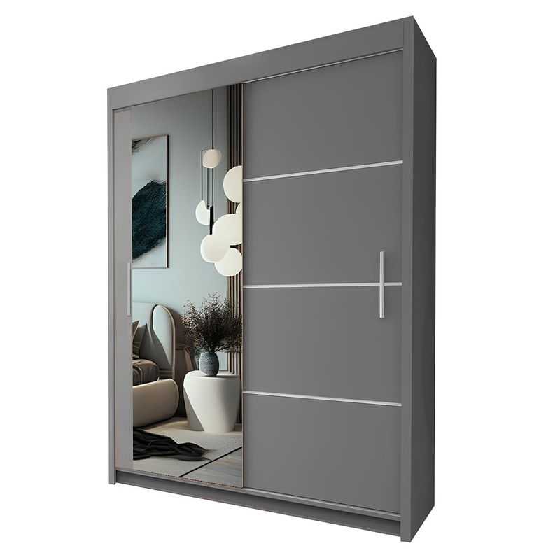 LYON Sliding Door Wardrobe with Mirror – 2 or 3 Doors – Multiple Sizes &amp; Colours