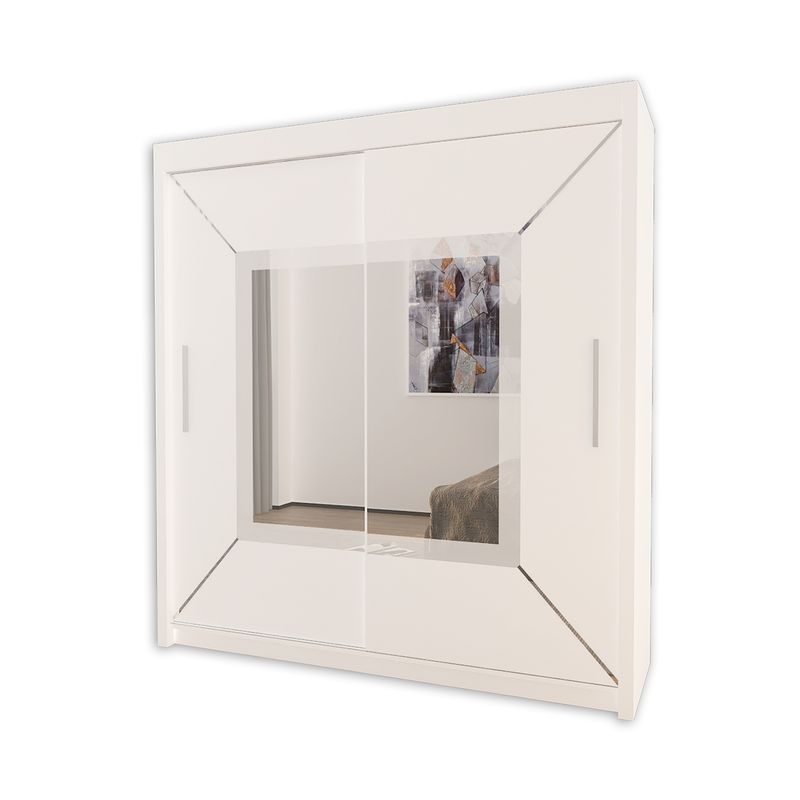 VENICE Sliding Door Wardrobe with Mirror – Multiple Sizes &amp; Colours, Shelves &amp; Hanging Rails