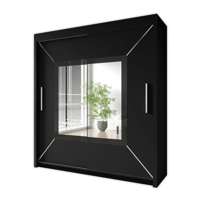 VENICE Sliding Door Wardrobe with Mirror – Multiple Sizes &amp; Colours, Shelves &amp; Hanging Rails