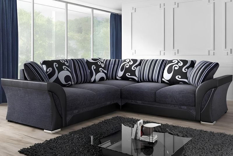 Shannon Chenille Sofa – 2 &amp; 3 Seater, Snake Pattern Fabric, Scatter Back Cushions, Two-Tone Design