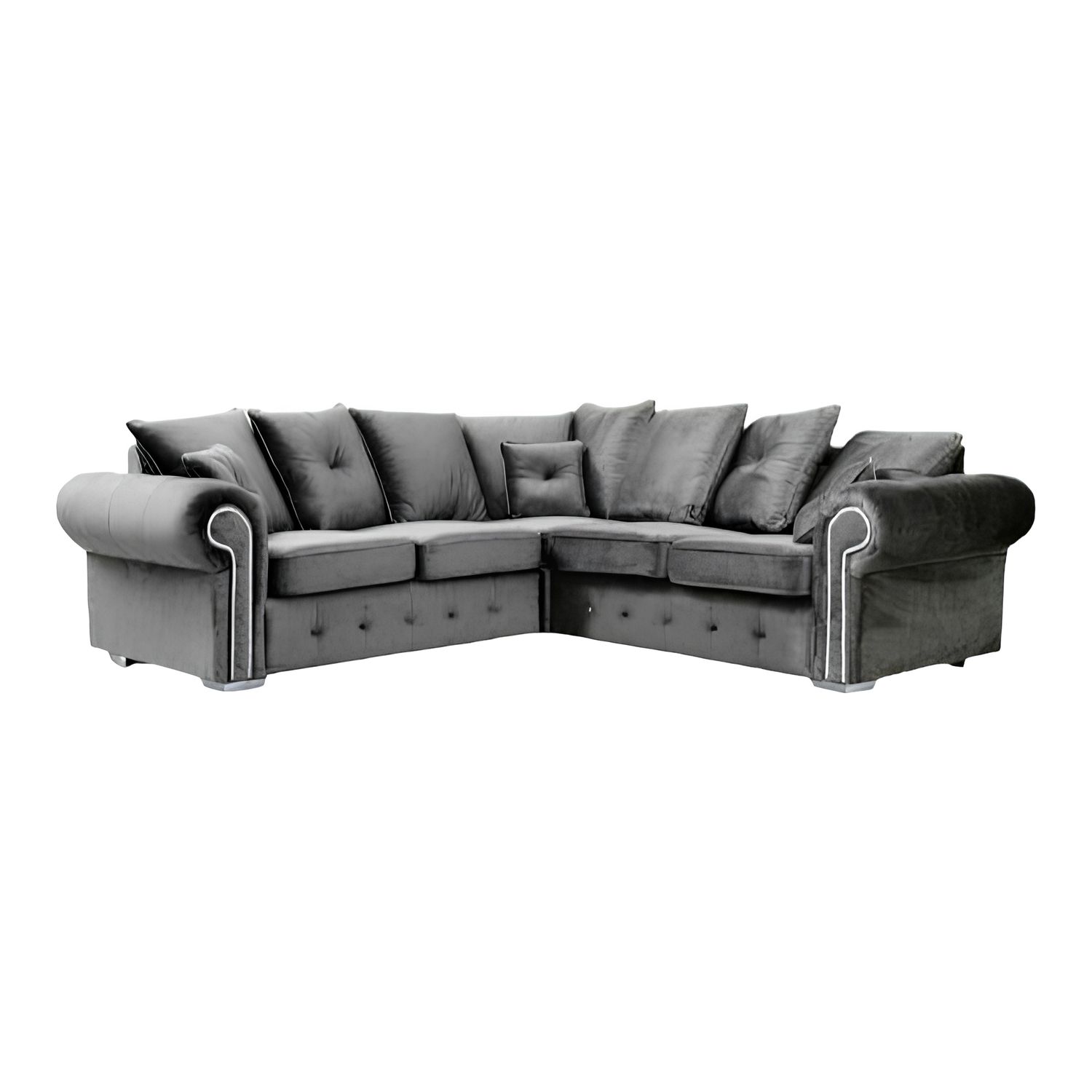 Ashwin Plush Velvet Sofa – Corner, 2 &amp; 3 Seater, Thick Foam Cushions, Modern Luxury Sofa