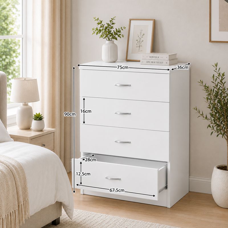 Chester 5 Drawer Chest – Bedroom Storage Unit, Classic Design, Multiple Colours