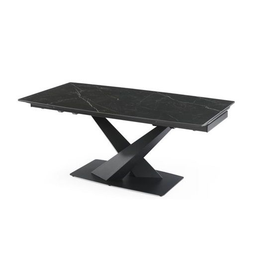 Nordic Rock Extendable Ceramic Dining Table – Rectangular Sintered Stone Top – Seats up to 6 – Modern Style