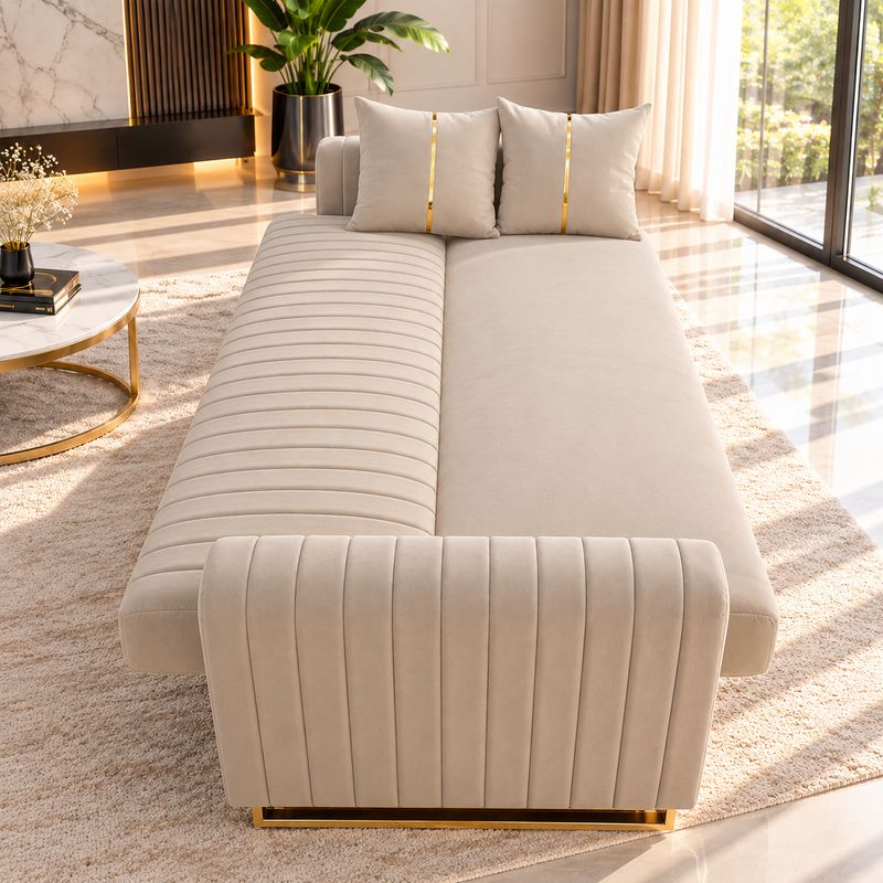 Houston 3 Seater Sofa Bed with Storage – Click Clack Recliner, Foam Cushion Sofa, Grey or Brown