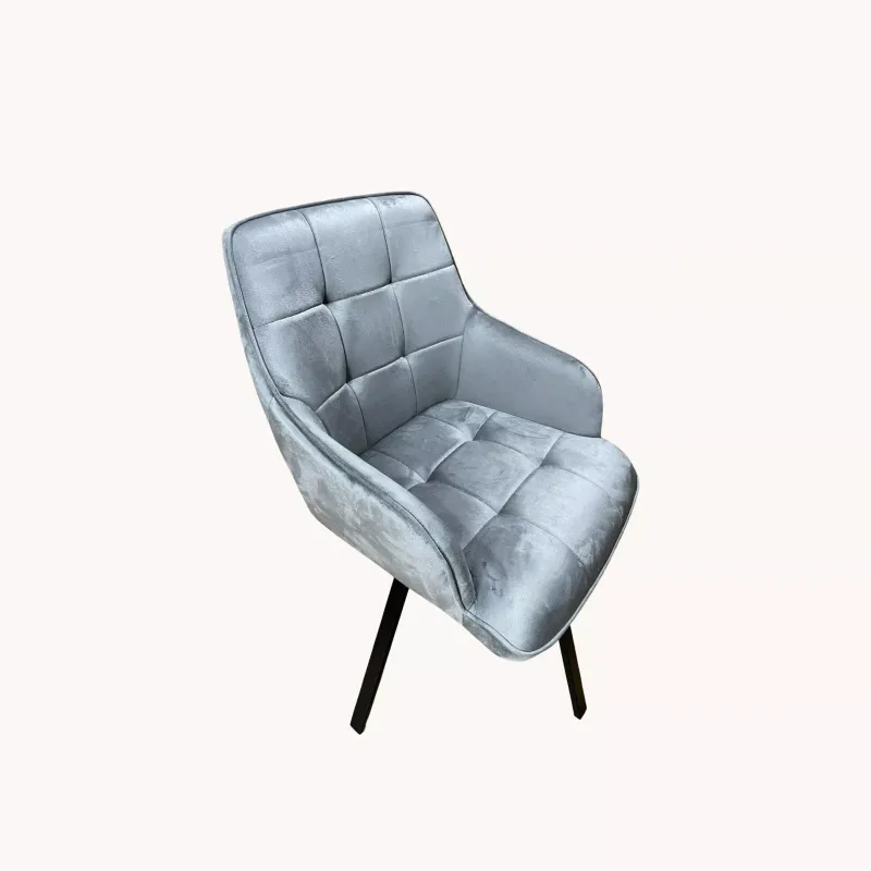 2x Swivel Velvet Dining Chairs – Modern Upholstered Chairs with Rotatable Metal Legs (Set of 2)