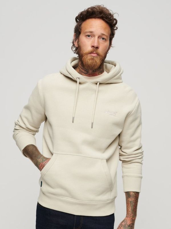 Superdry Essential Logo Men&#39;s Hoodie Light Stone