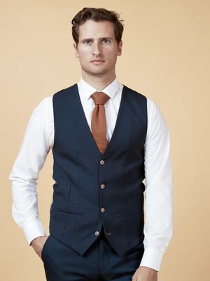 Marc Darcy Max Navy Waistcoat