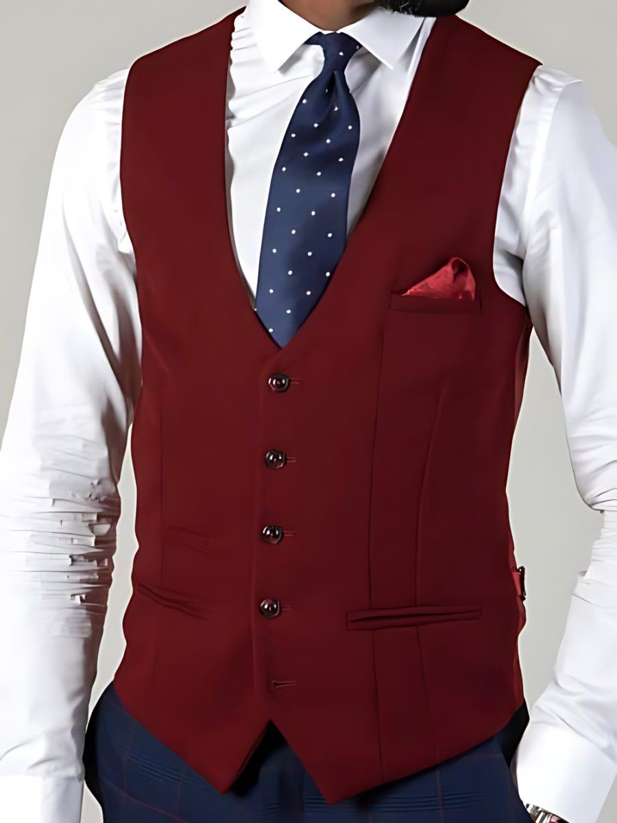 Marc Darcy Kelvin Wine Waistcoat - Waistcoats for suits