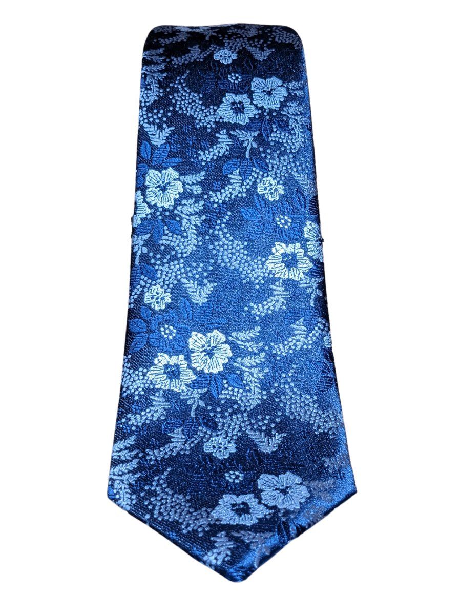 Navy Floral Tie and Pocket Square