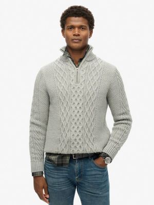 Superdry Jacob Chunky Cable Knit Half Zip