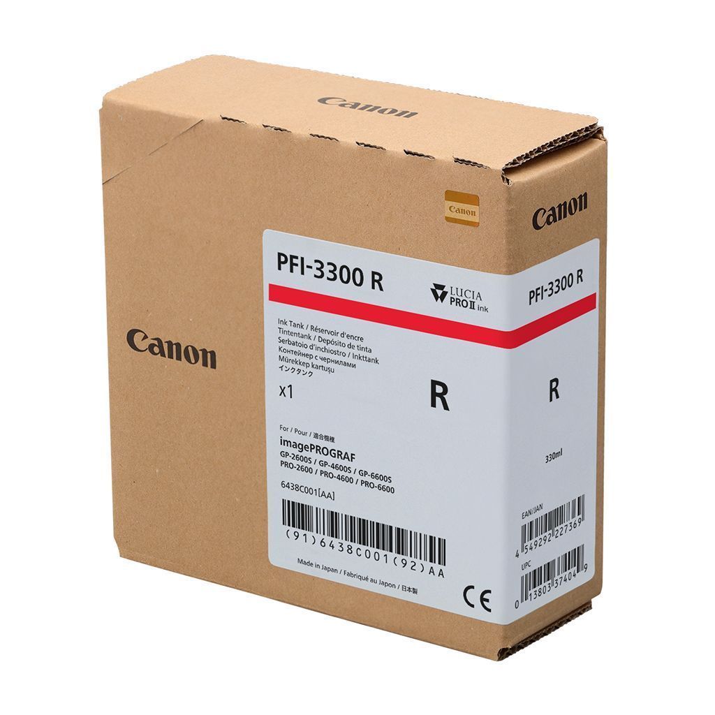 Original Canon PFI-3300 Red Ink Cartridge