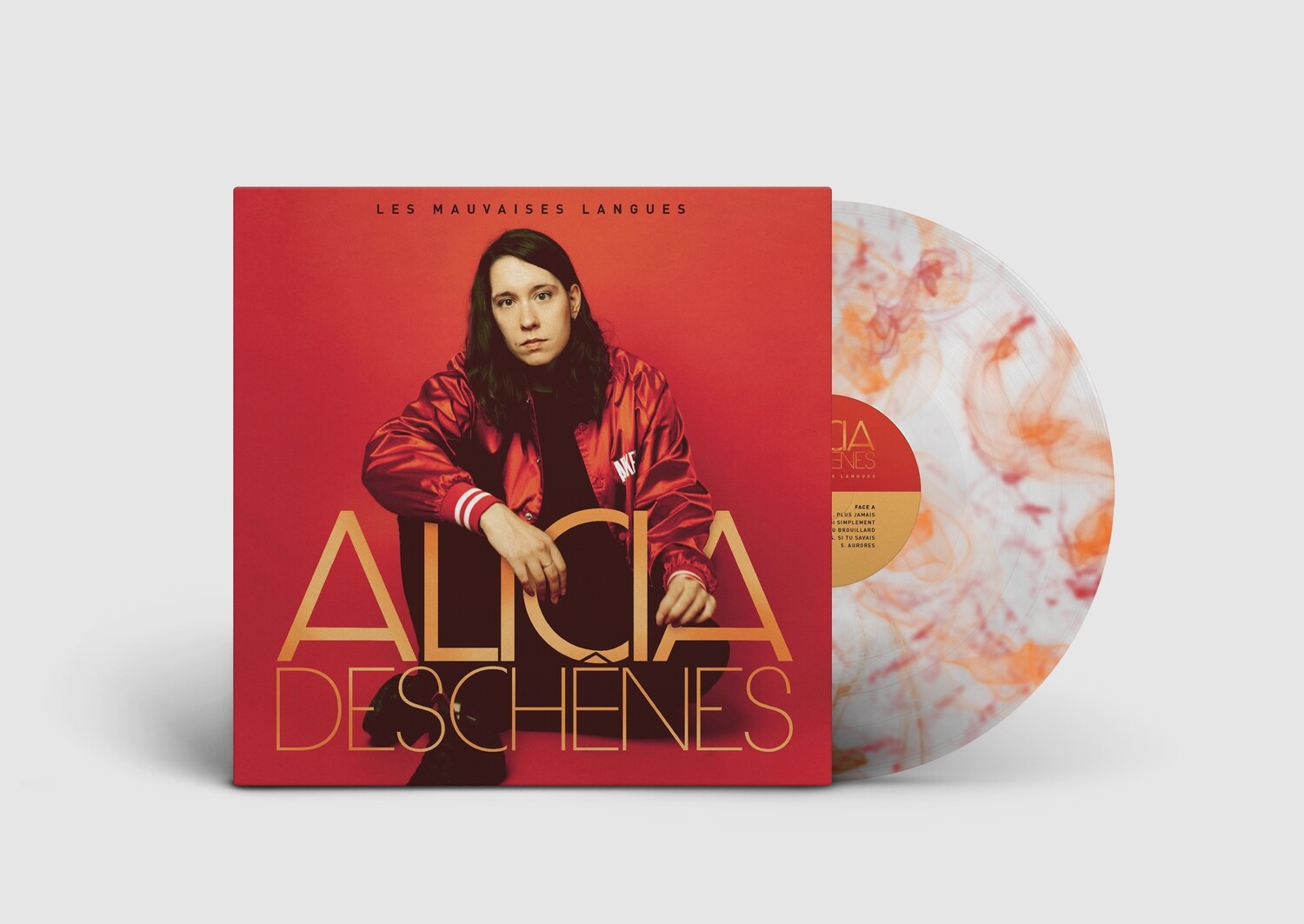 Alicia Deschênes - Les mauvaises langues (album vinyle orange et rouge)