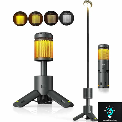 Dark Green - LED Camping Lantern - USB Rechargeable, Waterproof IP65, Adjustable Color Temperature, Compact &amp; Retractable Design