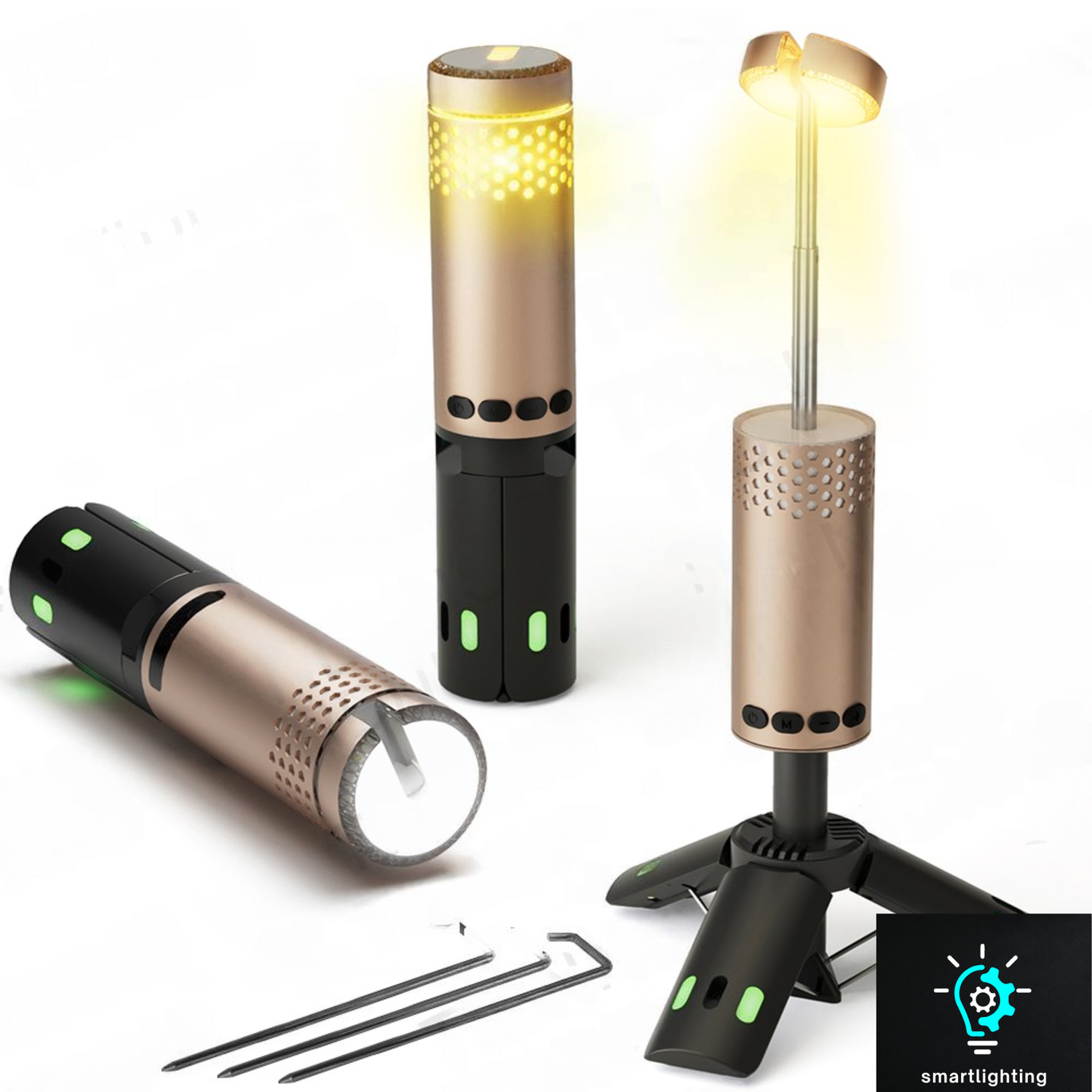 Khaki - 10000mAh Camping Light USB Rechargeable LED Outdoor Portable Lanterns Magnet Tripod Base for Adventure Hiking Fishing
