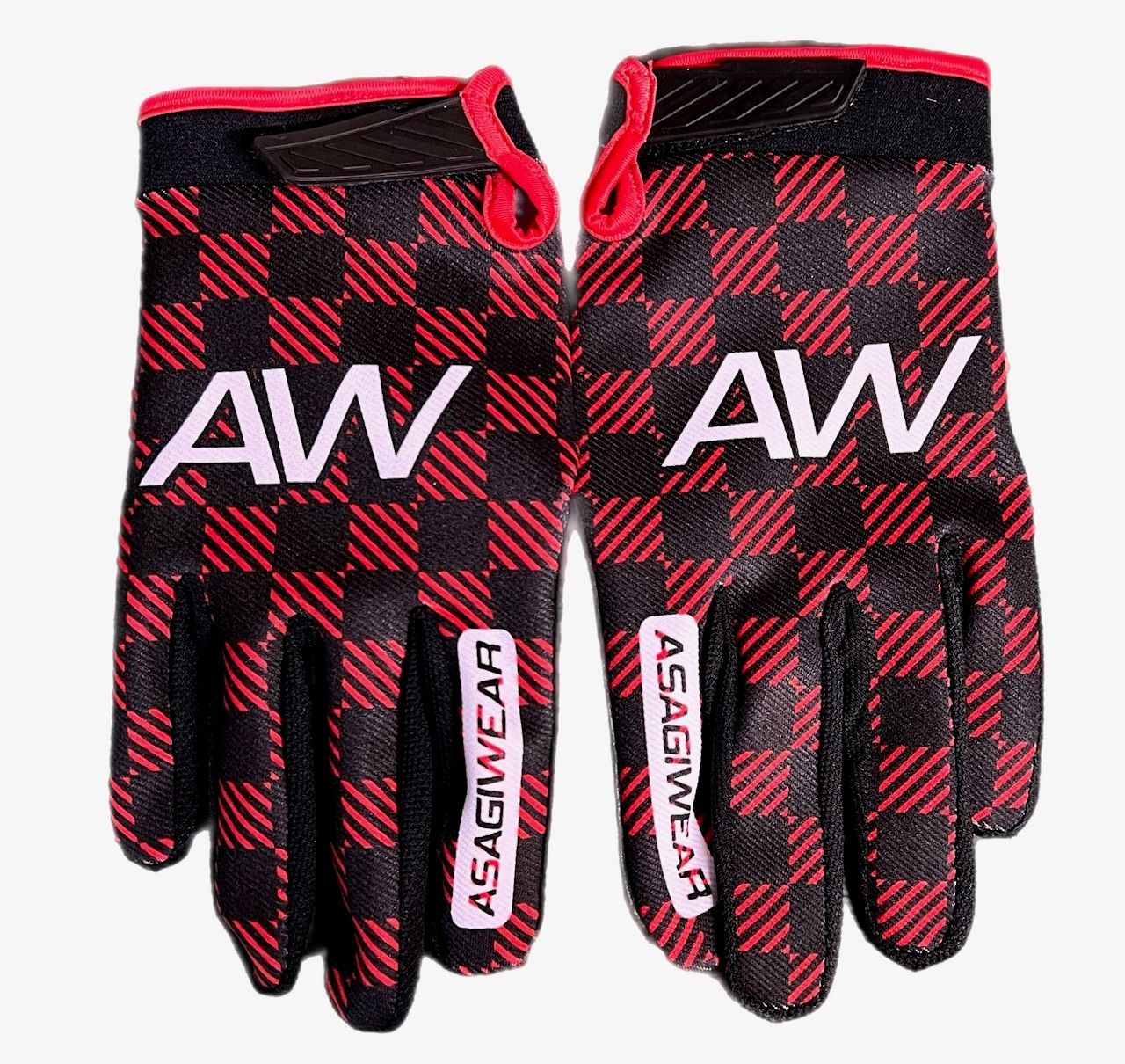 Red Lumberjack Adult Strapped Glove