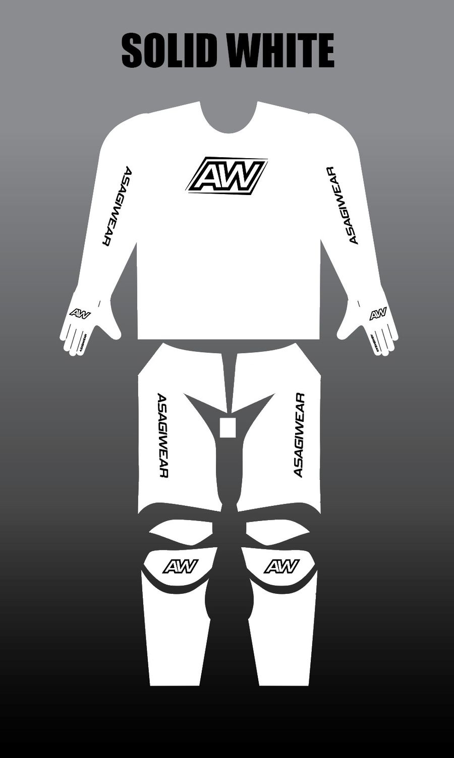 Solid White Youth Gear Set