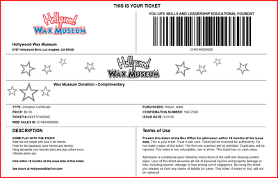 Hollywood Wax Museum for 2
