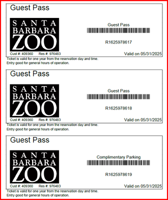 Santa Barbara Zoo for 2 includes Parking