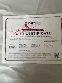 Private In-Home Wine Sampling Experience