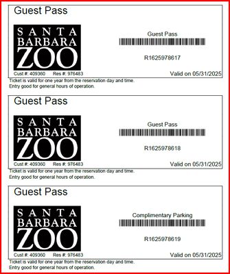 Santa Barbara Zoo for 2 includes Parking