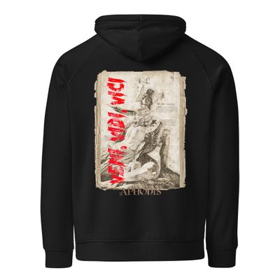 Veni Vidi Vici Graphic Tee featuring an ancient Roman statue with bold red lettering over parchment background, symbolizing victory.