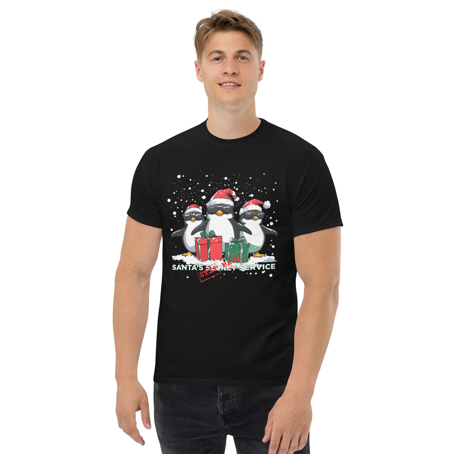 Funny Christmas agent penguins unisex shirt 