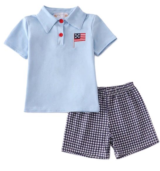 Boys Embroidered Flag Set