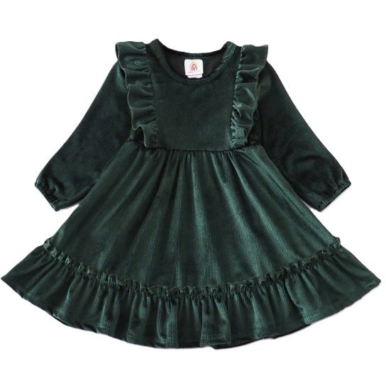 Forest Green Velvet Dress, Size: 4
