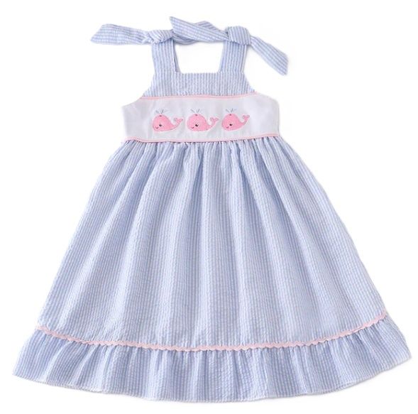 Seersucker Whale Dress