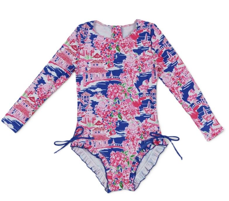 Chinoiserie Bathing Suit, Size: 2T